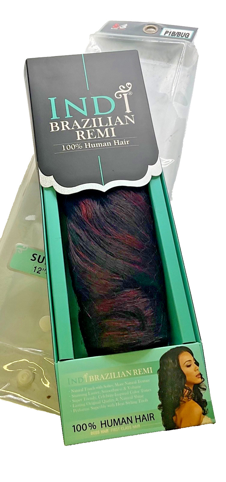 Bobbi Boss Indi Brazilian Remi 100% Human Hair Super Curl 12″ Color 1B/Burgundy