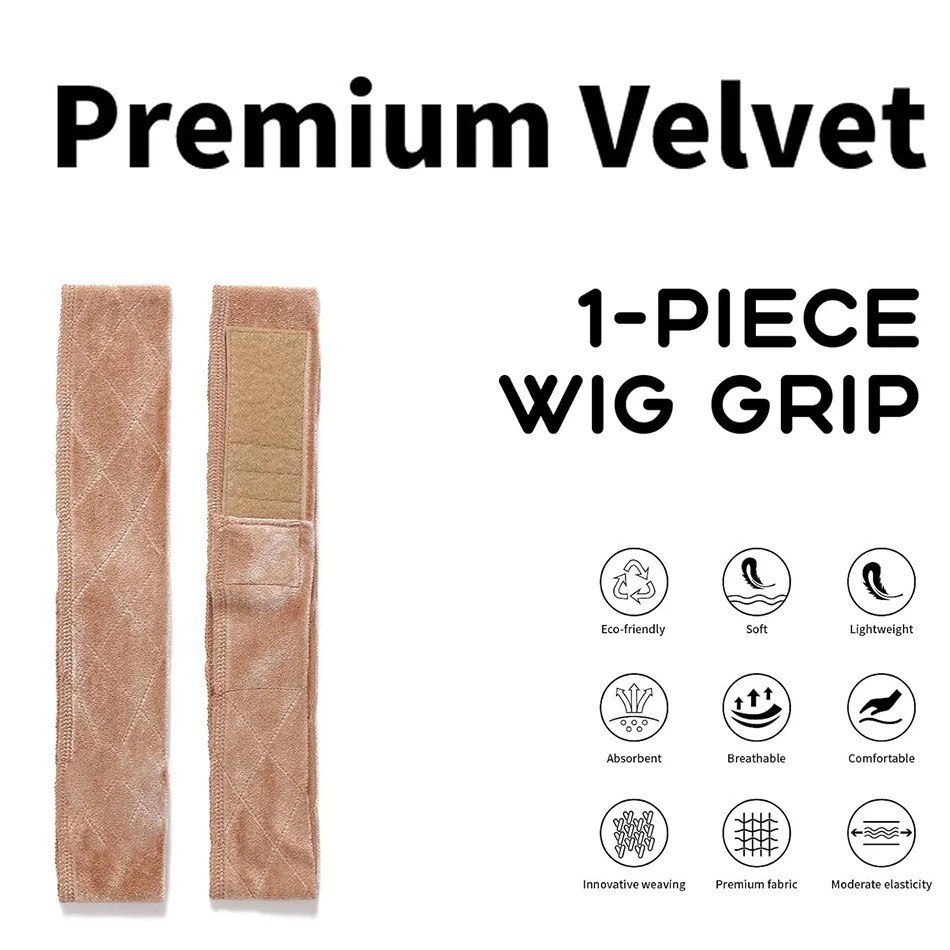 Velvet Wig Grips Headband Adjustable Grip Headbands For Lace Frontal Wigs Non-sl