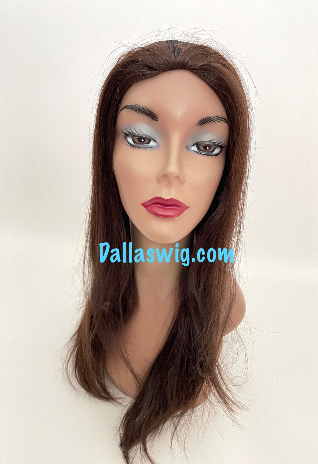 100% Human Hair Custom Halo Look Missing Crown V U Part 22″ Human Hair Wig