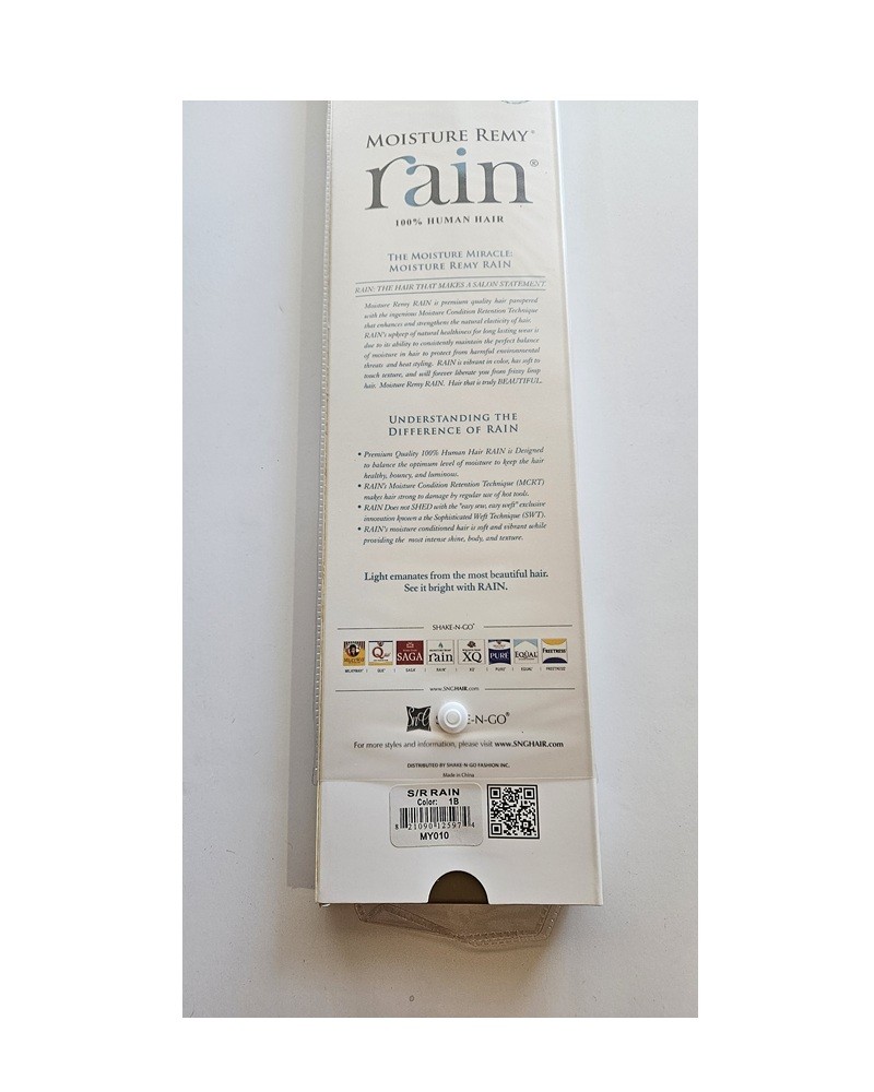 Shake-N-Go Moisture Remy Rain 100% Human Hair Remy Yaky 10″ Color 1B Off Black