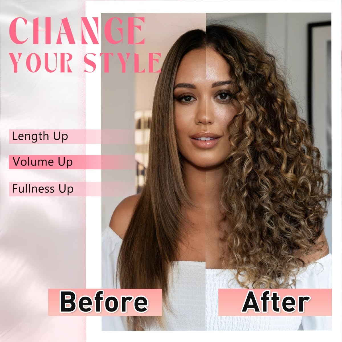 Curly Clip In Hair Extensions,4PCS 20 inch Thick Curly Hair Extensions Lace W…