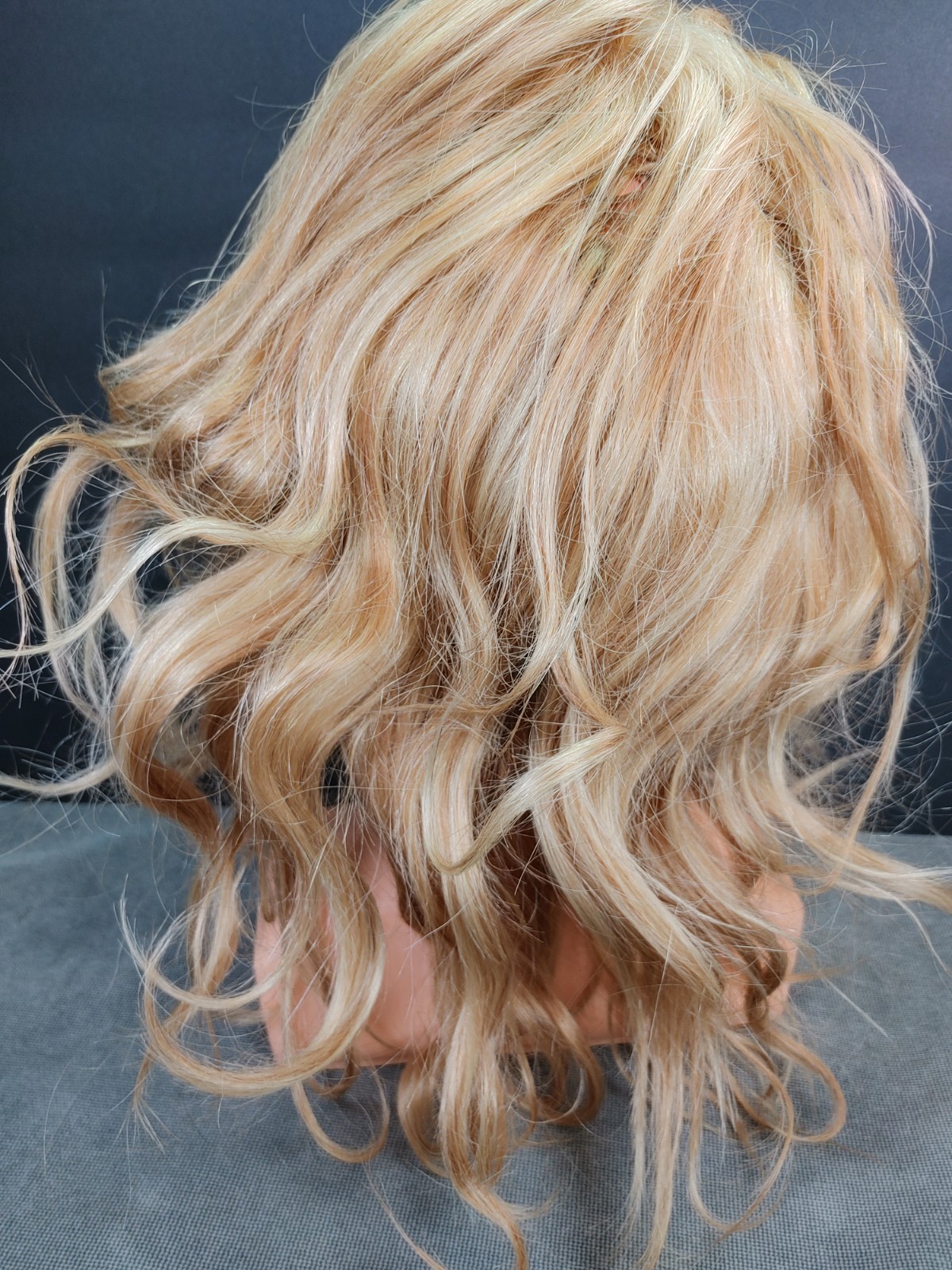 Aspen Human Hair Wig Mono Top Hand Tied Wavy Golden Blonde – New-Needs TLC
