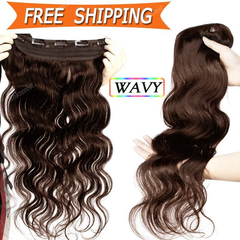 Highlight One Piece Weft With Clips Real Remy Human Hair Extensions Half Head US