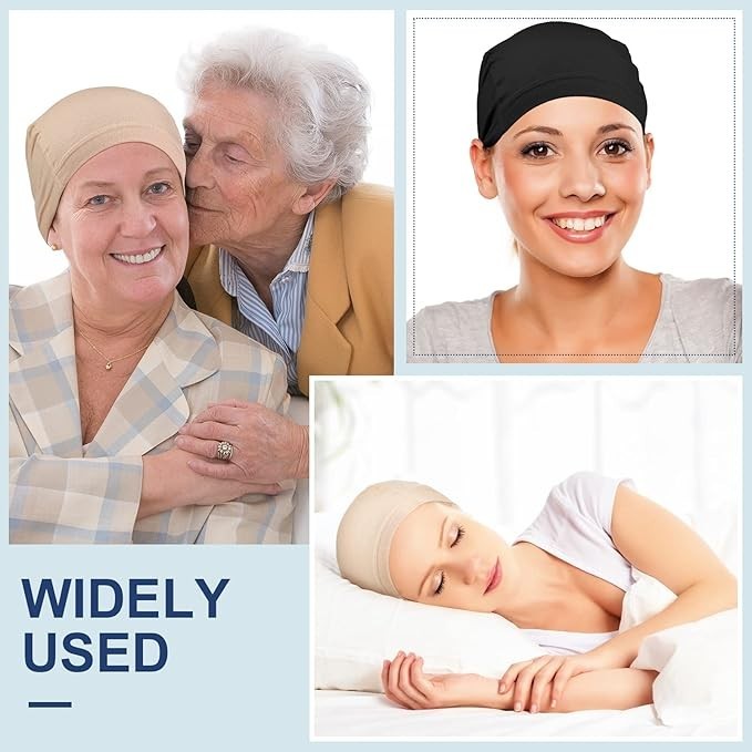 Sweat-Absorbent Black and Beige Bamboo Wig Liner Caps – Gentle and Versatile