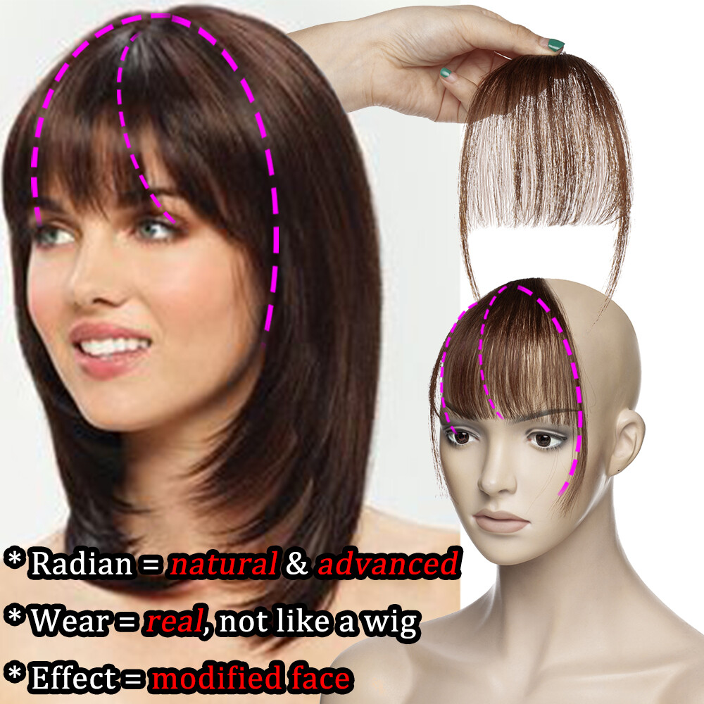 REMY Fringe Bangs Clip In 100% Human Hair Extensions Thin Wispy Front Hairpieces