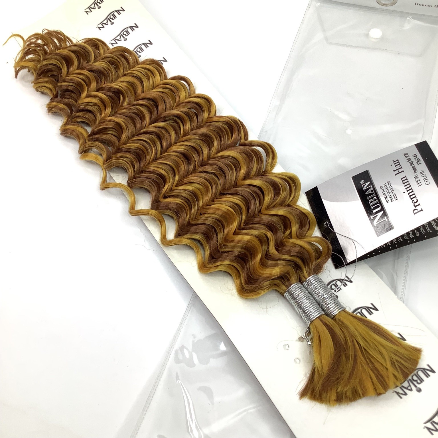 NUBIAN Premium Deep Bulk Human Hair Extensions 18″-20″ P30/144 Wavy