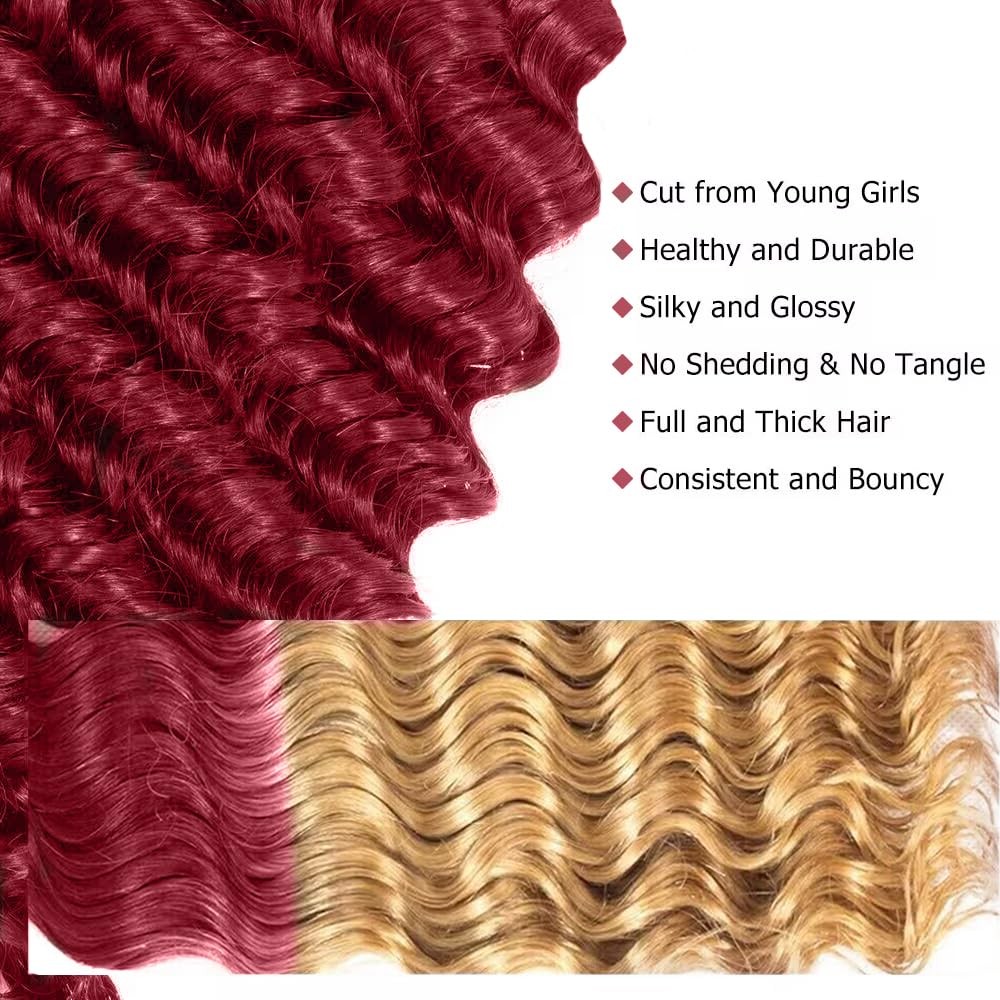 Fdola Deep Wave Bundles Human Hair 12A Human Hair Bundles 22 24 26 Inch 3