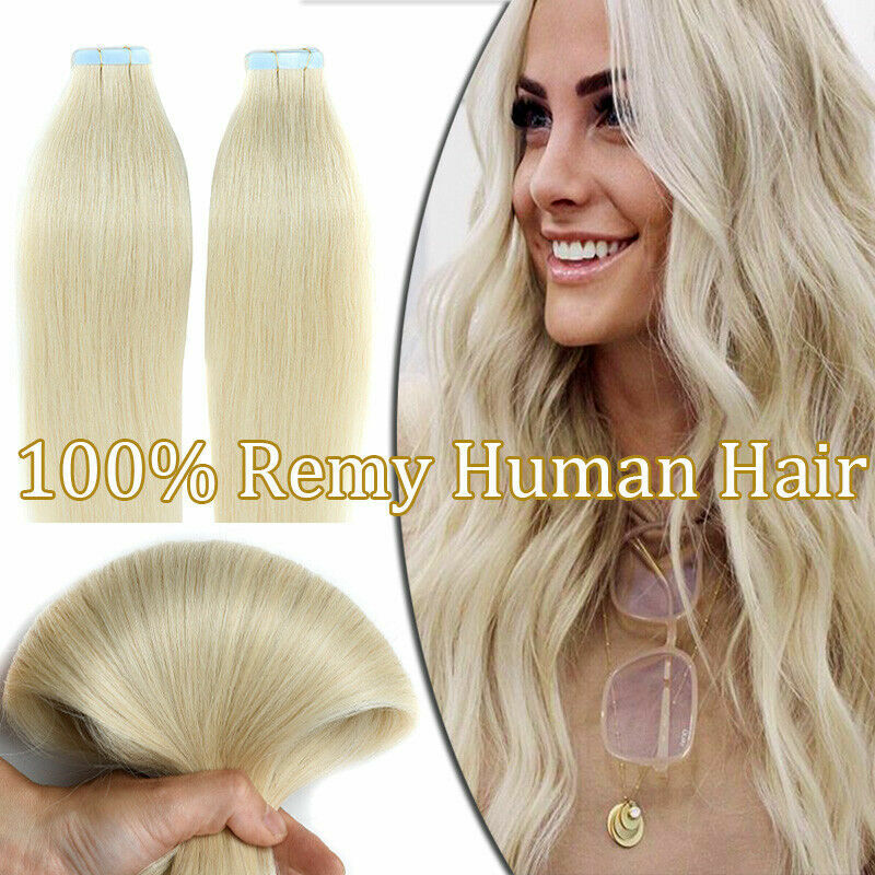 Seamless Tape in Human Hair Extensions Invisible Skin Wefts Remy Brazilian Hair