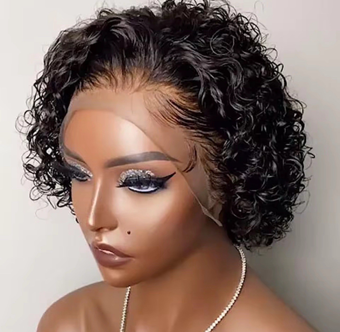 Short Curly Human Hair Wig Pixie Cut Lace Front Wigs 13×1 Pixie Wig Human Hair