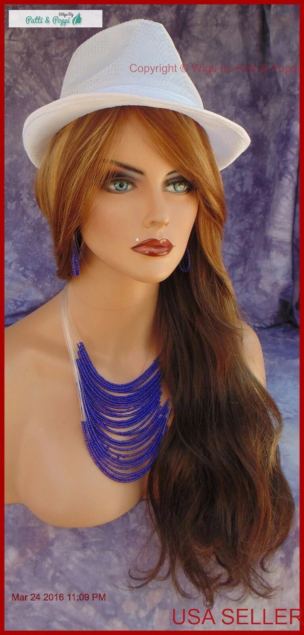 LONG SLIGHTLY WAVY WIG HEAT SAFE SKIN TOP CALI BLONDE STRIKING STYLE 1284
