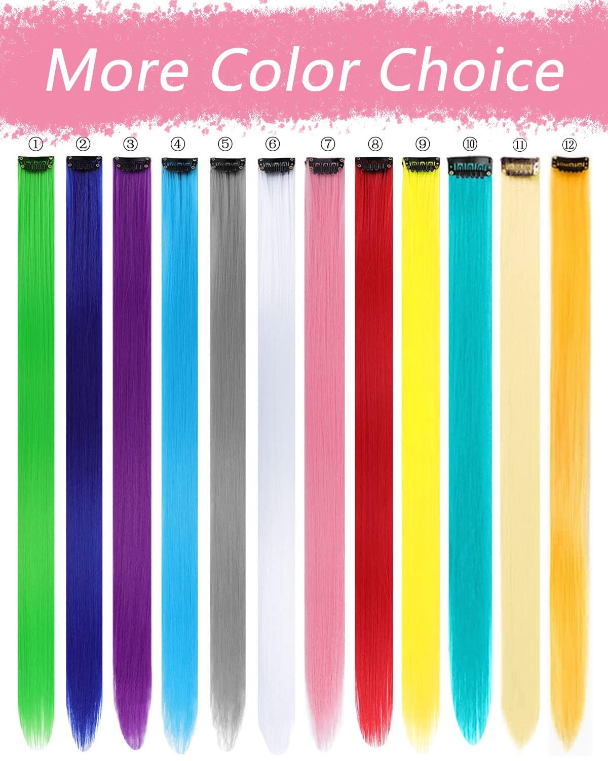22 Inch Colored Hair extension 12 Pcs Clip in Hair Extension for Women Purple