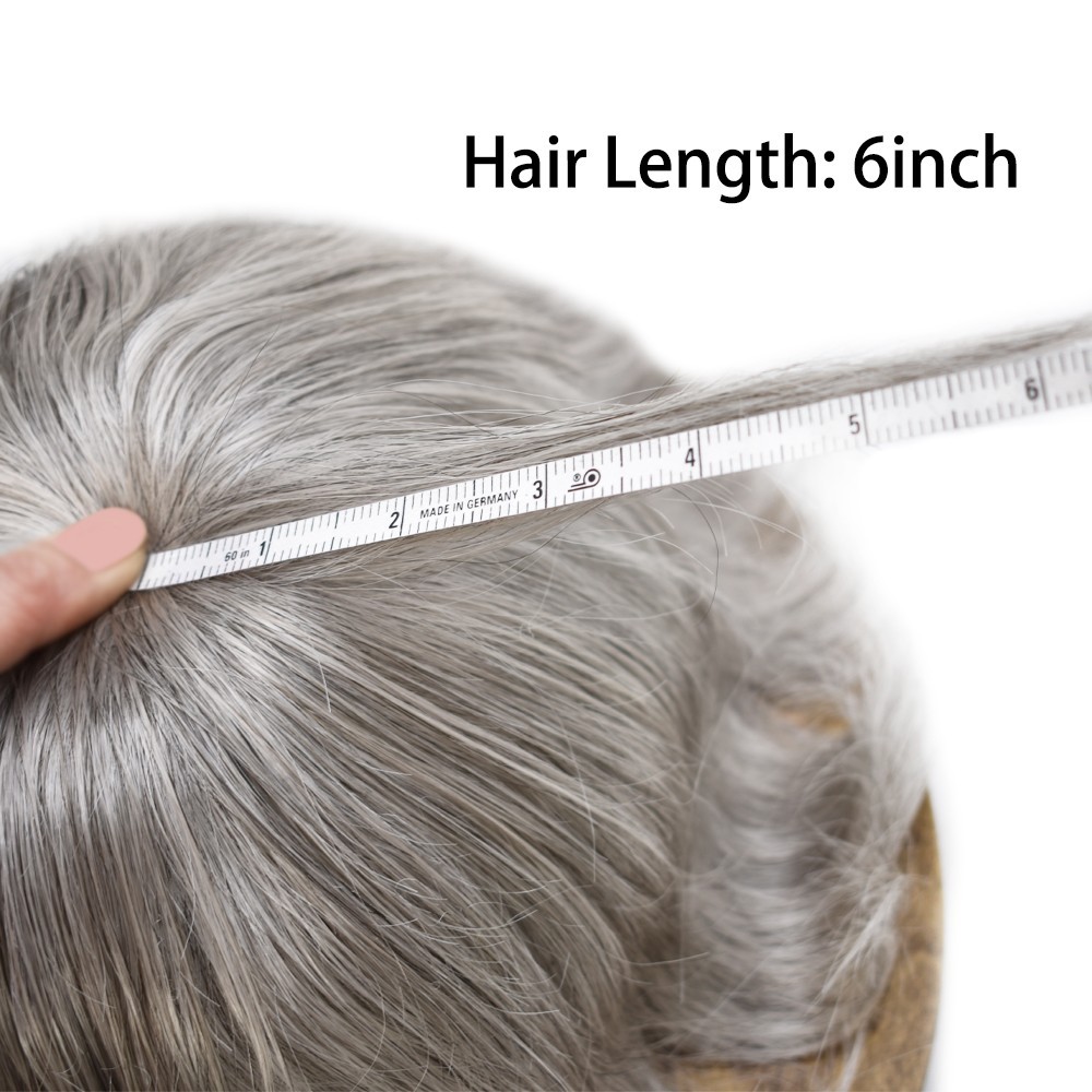 Mens Hair Piece System Swiss Welded Mono Lace Wig Toupee for Men PU Skin Unit US