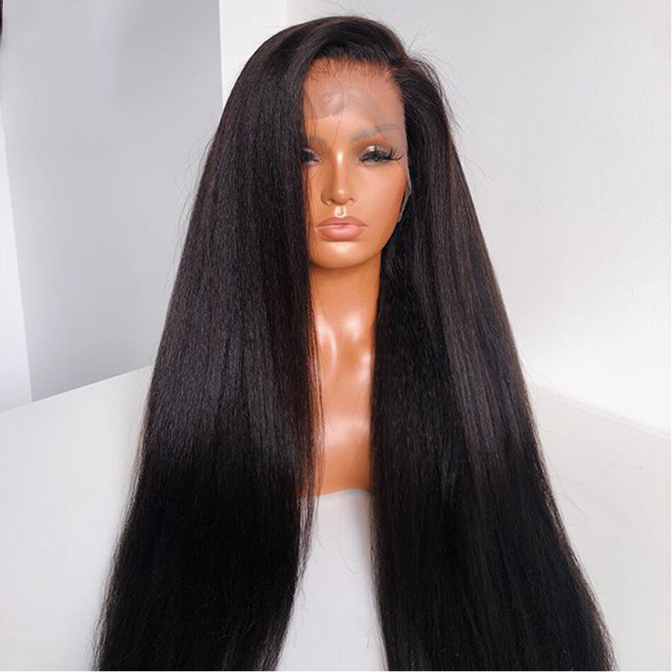 Yaki Straight 13×4 Lace Front Wigs Human Hair For Black Women Glueless 13X6 Wigs