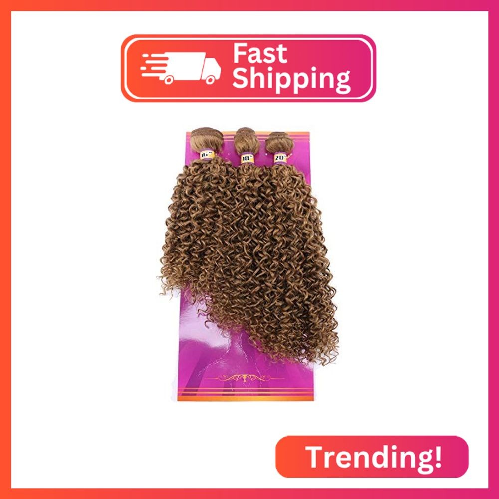 Curly Synthetic Hair Bundles Golden Quick Weave Hair Bundle 16 18 20 Inches High