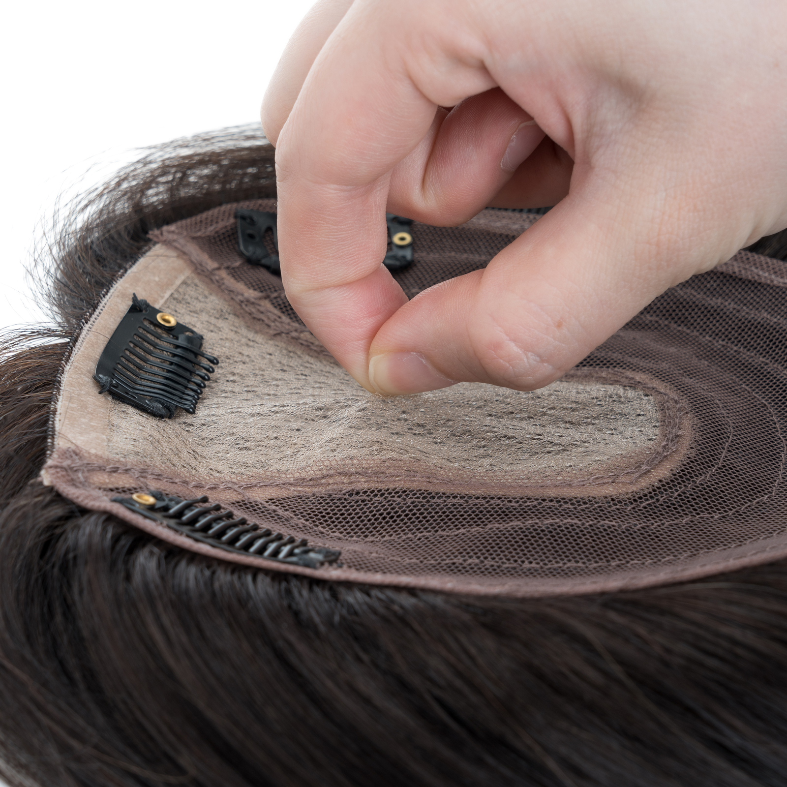 Top Topper Toupee Clip In Remy 100% Human Hair Silk Base Wiglet THICK Piece Weft