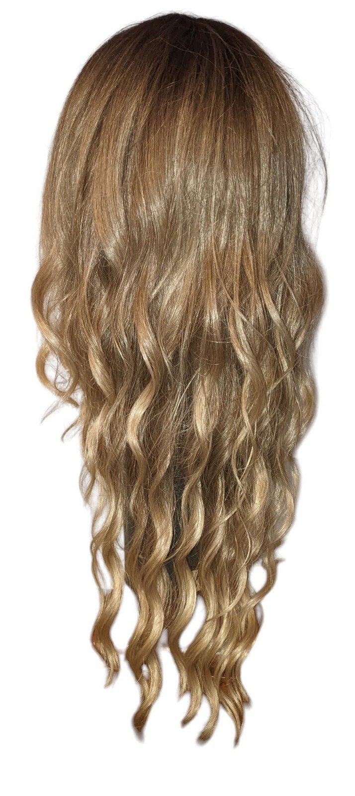28″ Long Wig Wavy Natural Blonde W/Highlights Roots Heat Resistant New W/O Tags