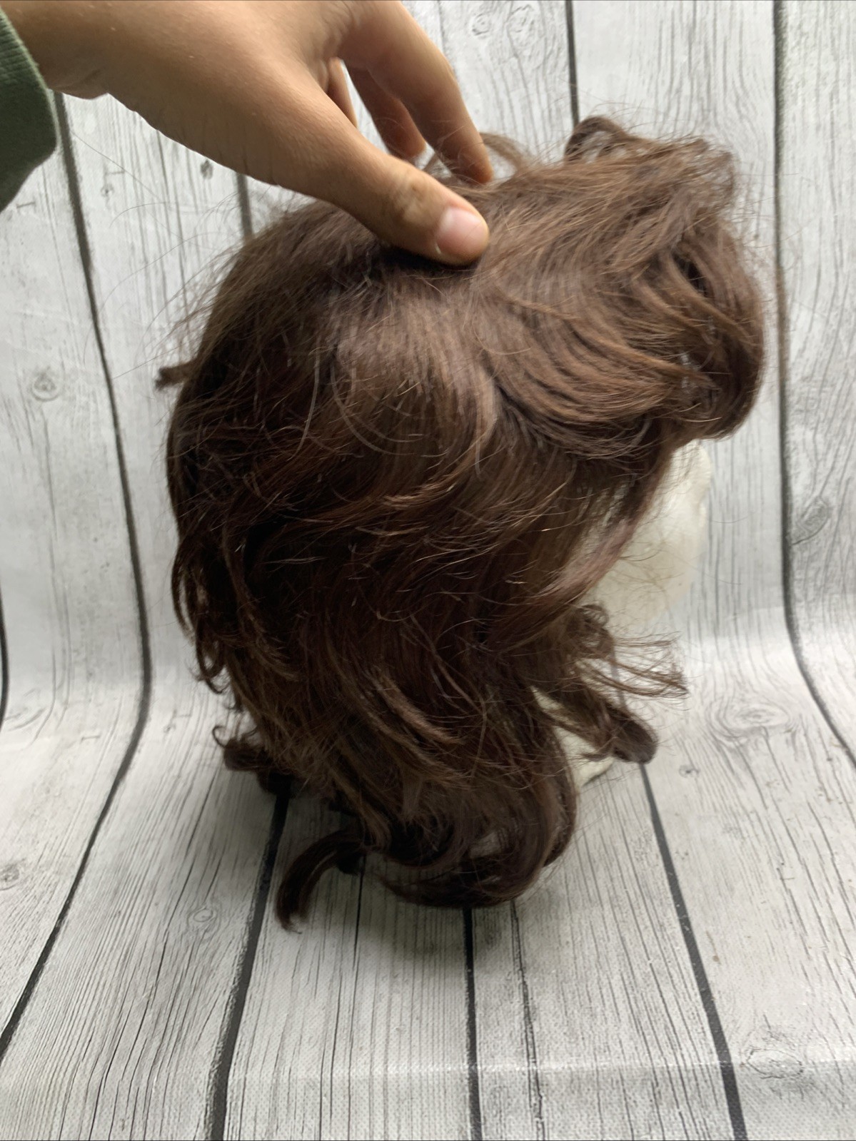 Vintage Aspen Wig Brown Waves/Curly Short