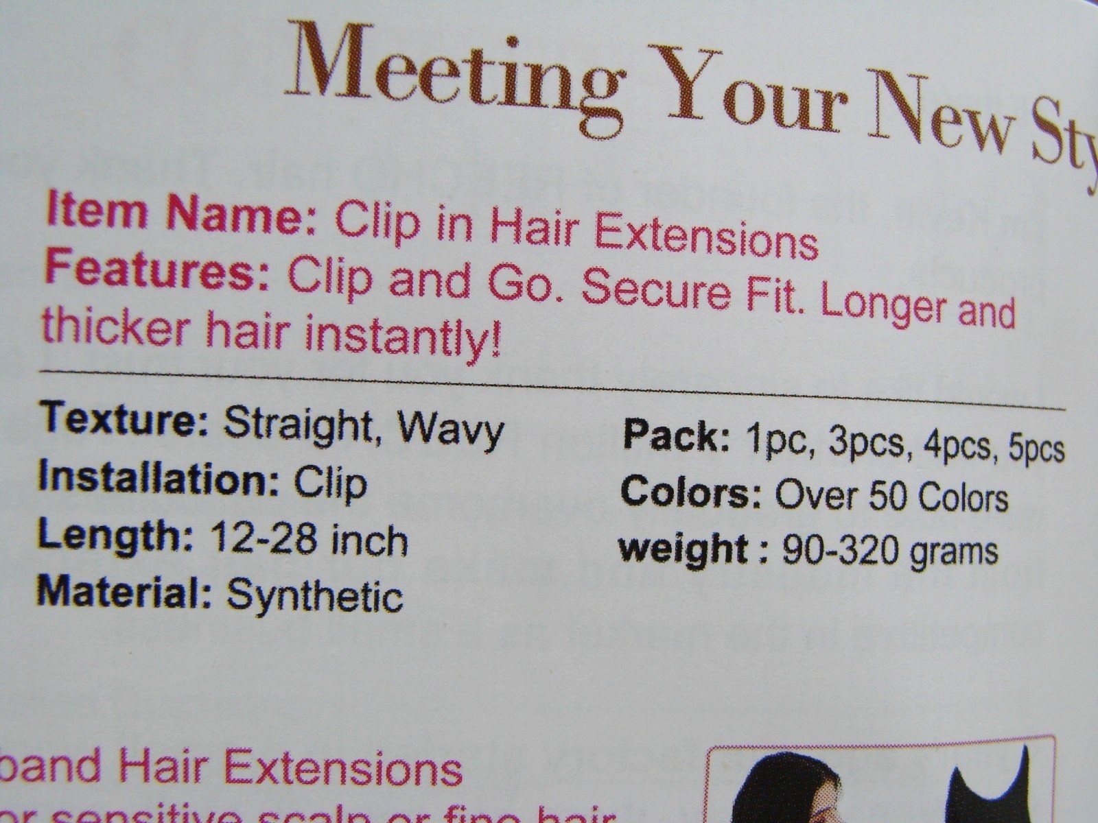 NEW Reecho Chocolate Brown 2pc Clip In Hair Extensions Long Straight Wavy Thick