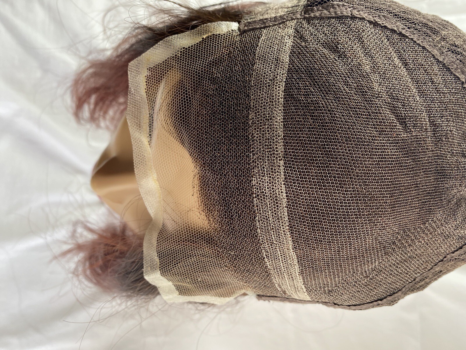 100% Human Hair Wig 12” BOB Hand Knotted Swiss lace Top And Front, Wefts Back