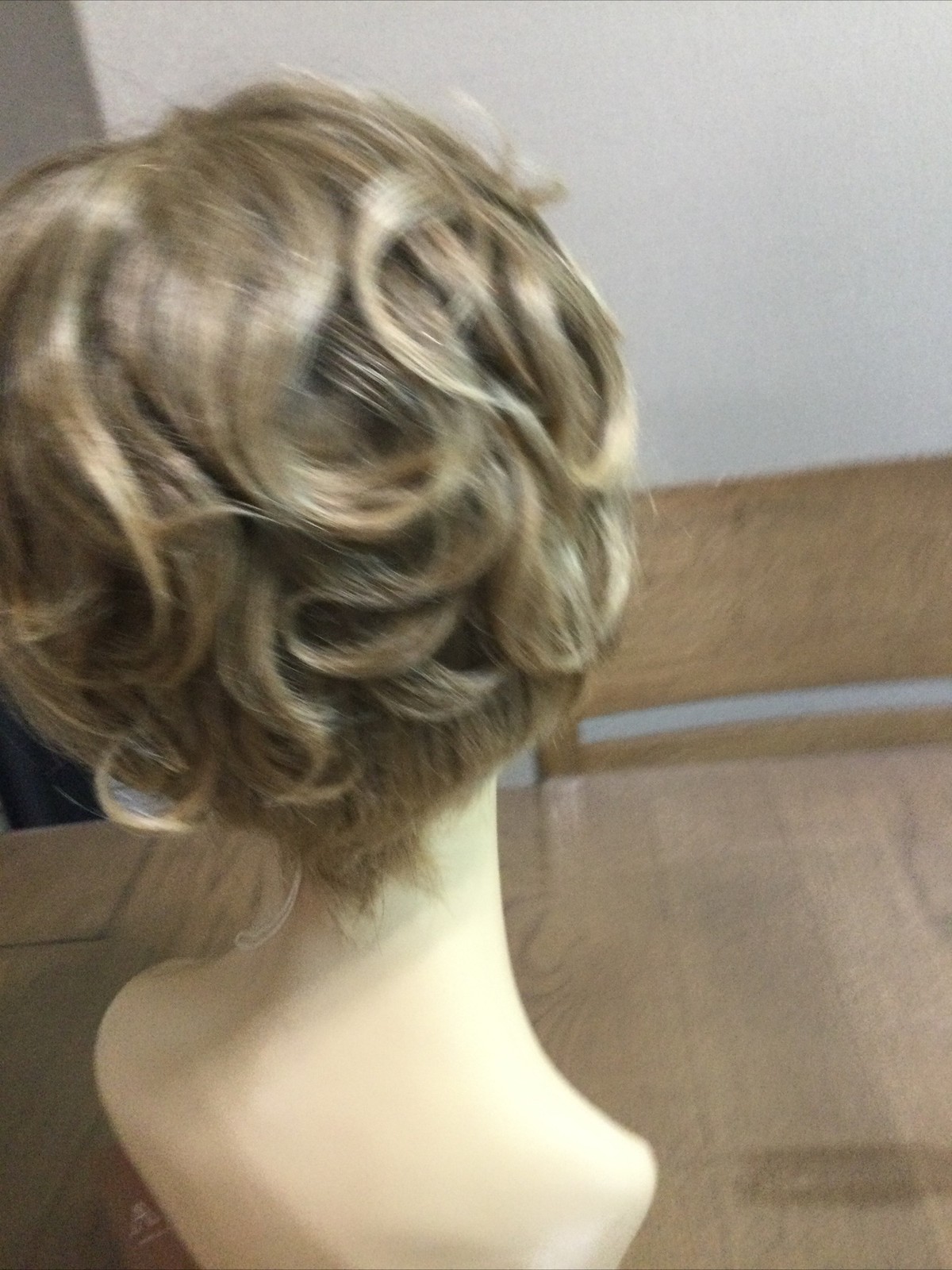 Amore KIMMIE Human Hair and HF Hair Short Lace Front Hand-tied WIG, Gold Blond