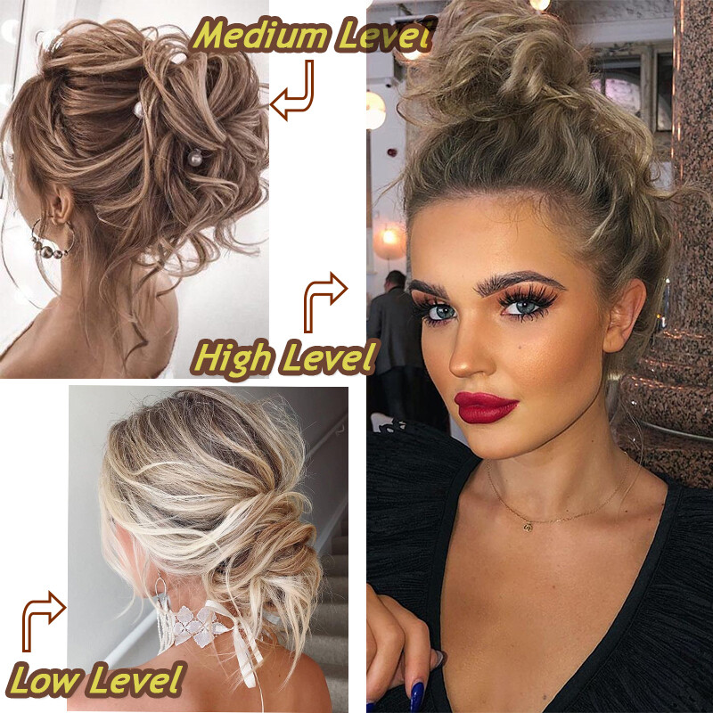 45g Curly Messy Bun Hair Piece Scrunchie Updo Cover Extensions Natural As Human