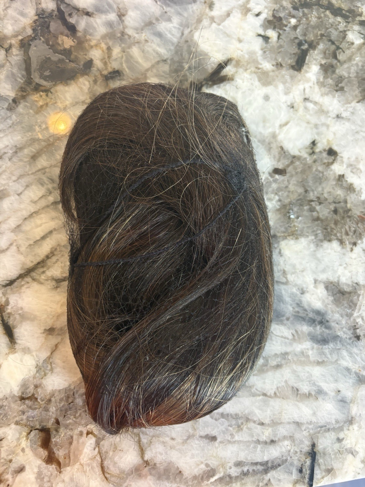 Wennalife Human Hair Extensions Fish Line Clip-In Dark Ash Brown 14in Straight