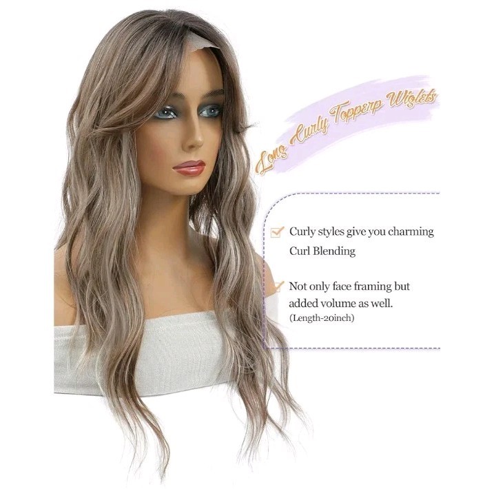 PANEWAY Hair Topper for Women 20 Inch Wavy Synthetic Fiber Topper with…82