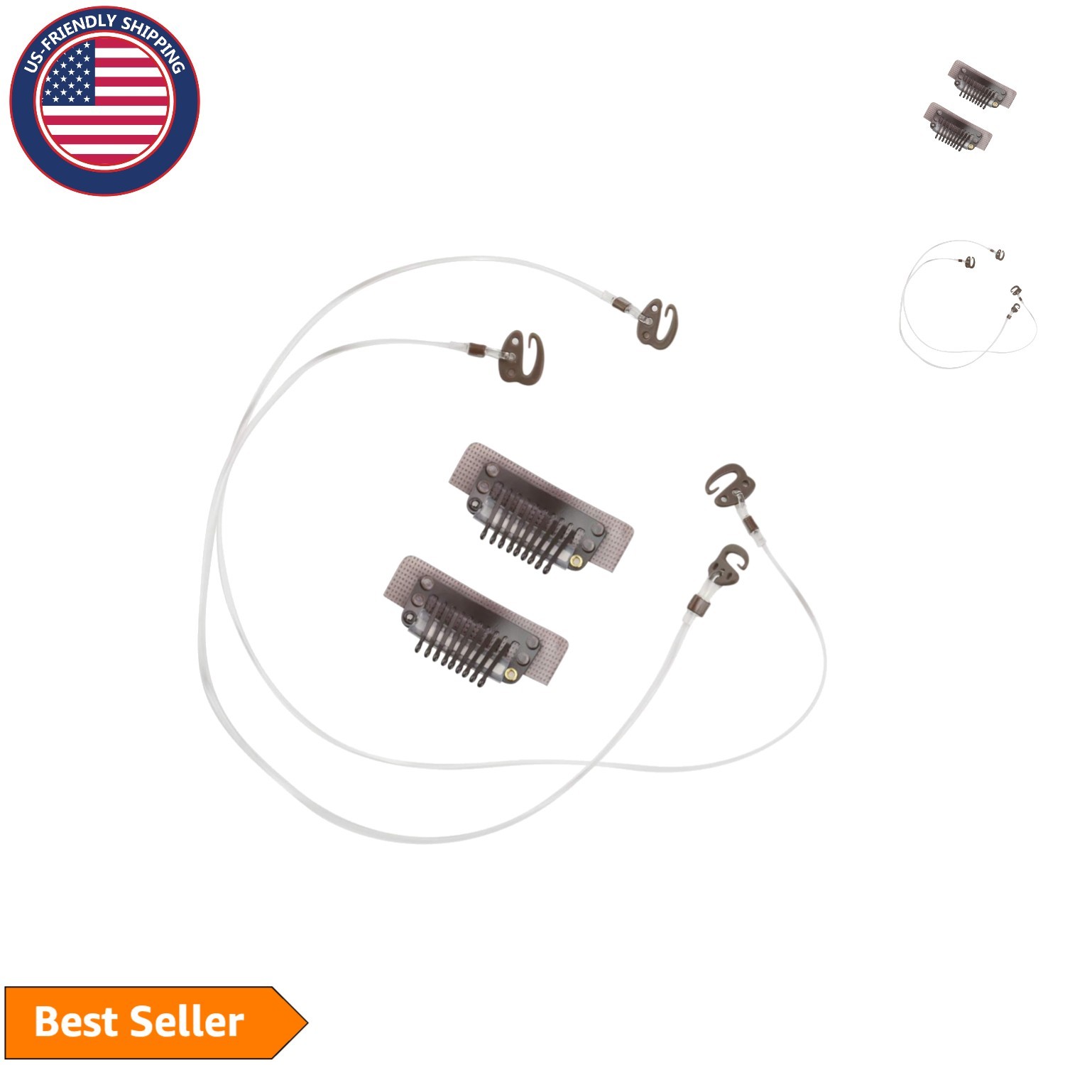 Seamless Dark Brown Clip-In Hair Extensions with Invisible Clips – Travel Size