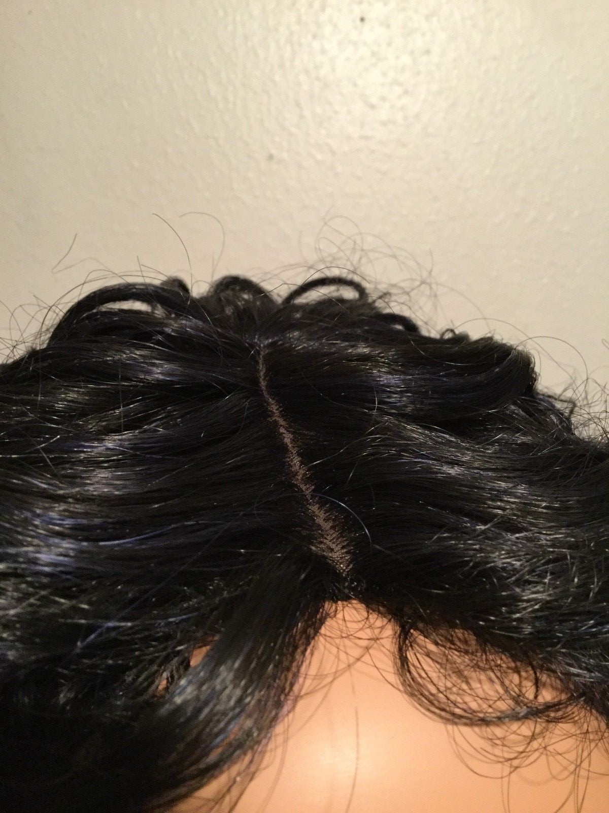 NWT NBF Blue Black Curly Wig Heat Resistant Fiber