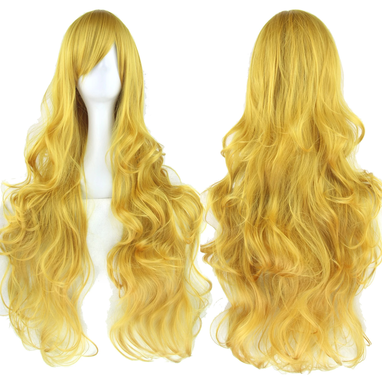 Soowee Curly Long Synthetic Green Wig Pink Black Party Cosplay Wigs Women