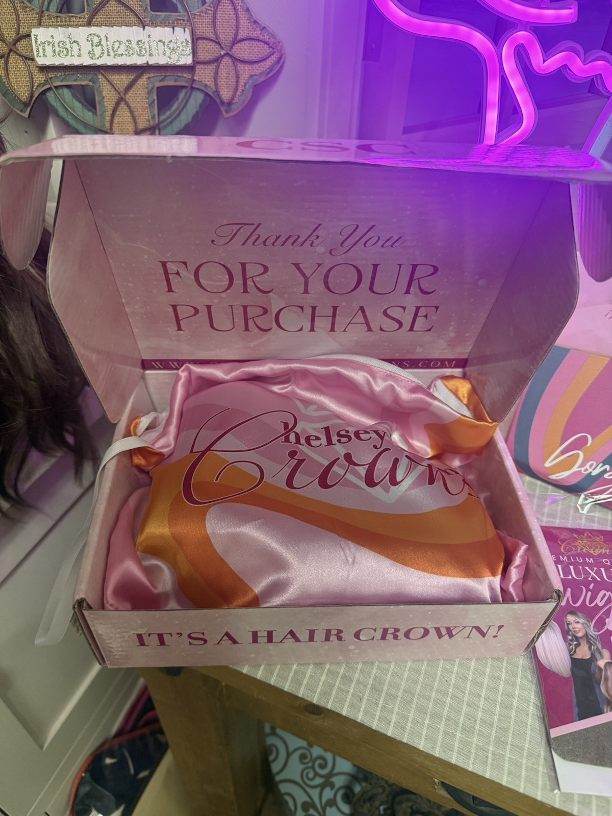 Chelsey Smith Crowns Farryn Lavender Smoke Large Wig EUC With Satin Bag & Box