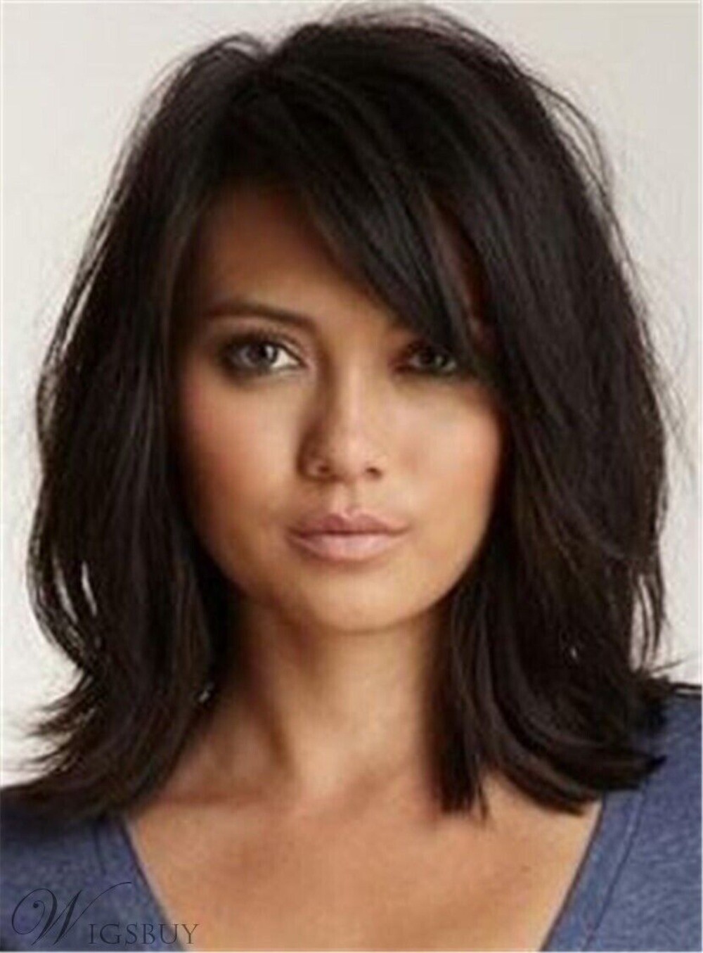 Messy Lob Loose Wavy Wigs Woman Blend Capless Women Heat OK Natural Daily Wig