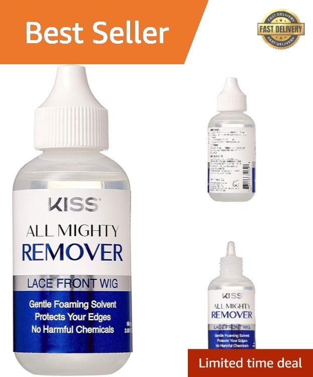 KISS Red All Mighty Lace Front Wig Remover- Gentle Foaming Solvent, Protect Y…