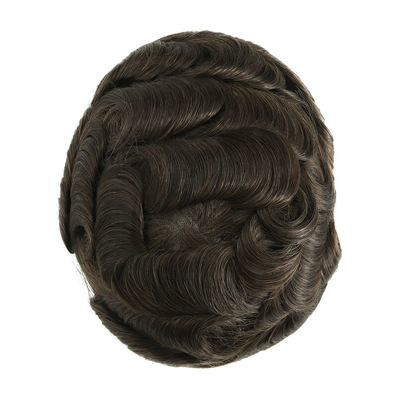 Men Toupee Hight Standard Perfect Bleached Knots French Lace Colored Hairpieces