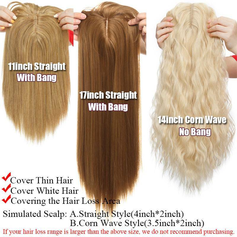 Real Natural Touppee Topper Hair Piece Full Head Clip In as real Hair Extensions