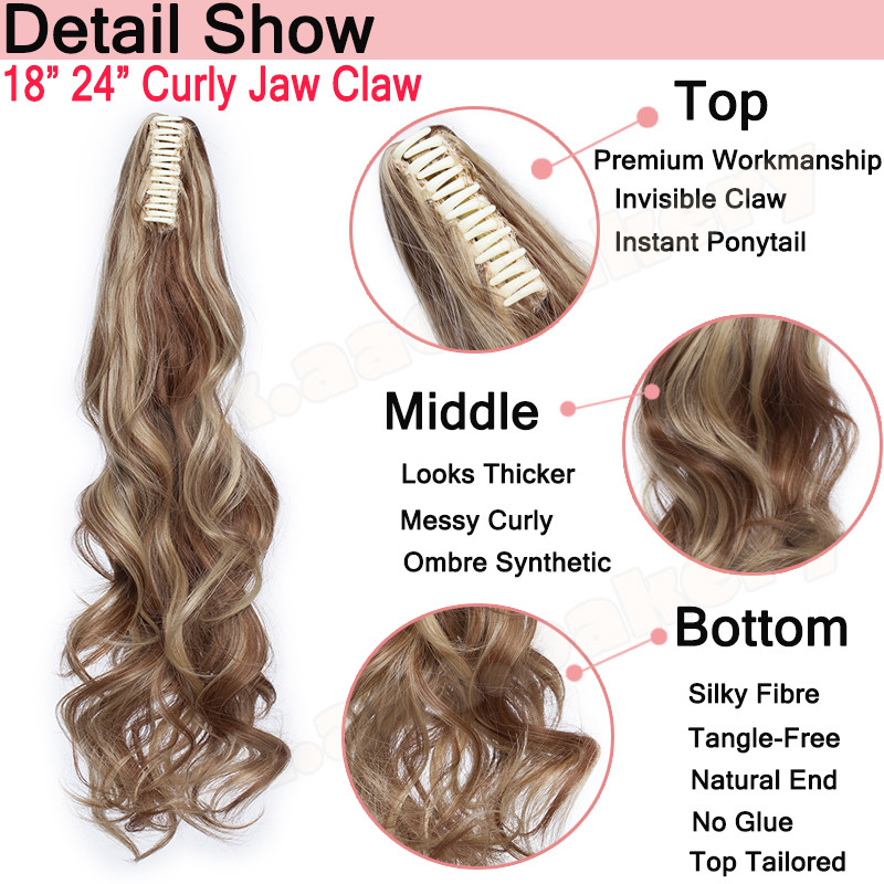 100% Natural Thick Claw Clip On Ponytail 18-26″ Long Soft As Human Hair Piece US