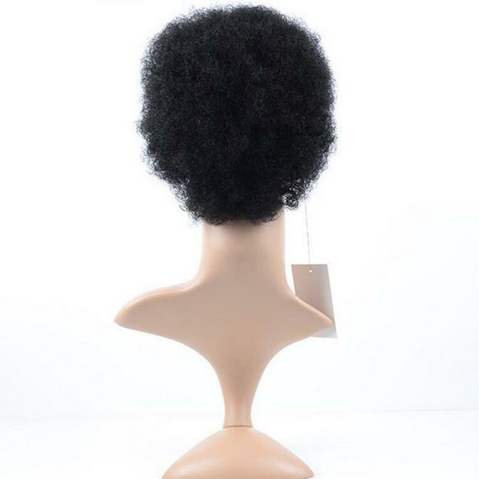 100% Human Hair Short Black Afro Kinky Curly Wigs for Women Soft Natural Hair US