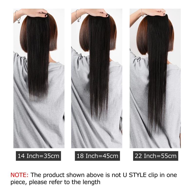 One Piece Clip-in on Long Wavy Real Remy Human Hair Extensions 3/4 Full Head US