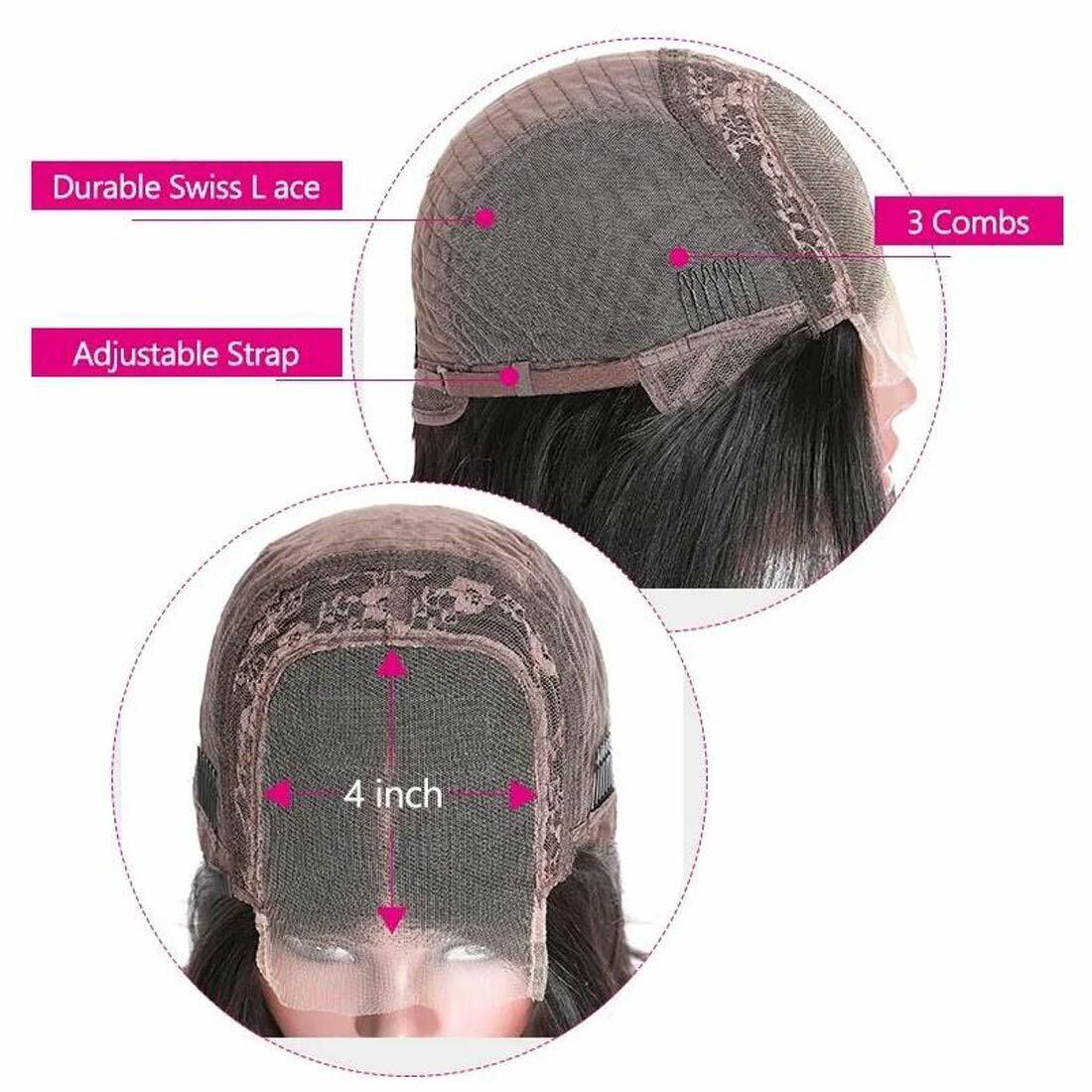 Natural Black Wavy Wigs 100% Real Human Hair Lace Front Wigs 180% Density