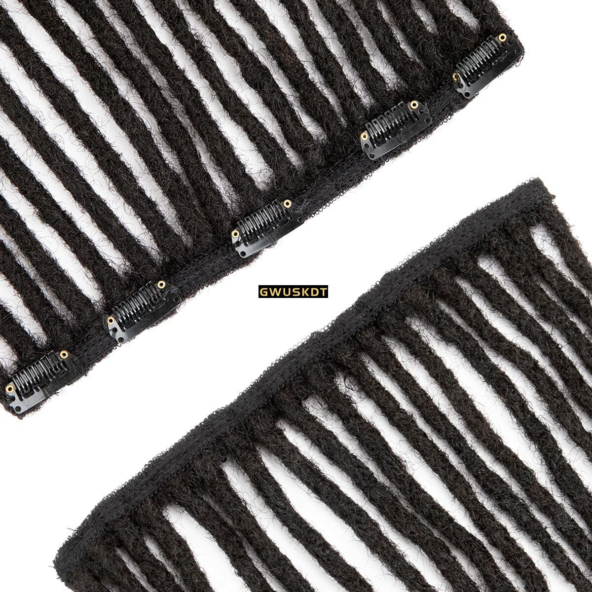 Dreadlocks 0.2 0.4 0.6 0.8cm black Real Human Hair Clip in Dreadlocks Extensions