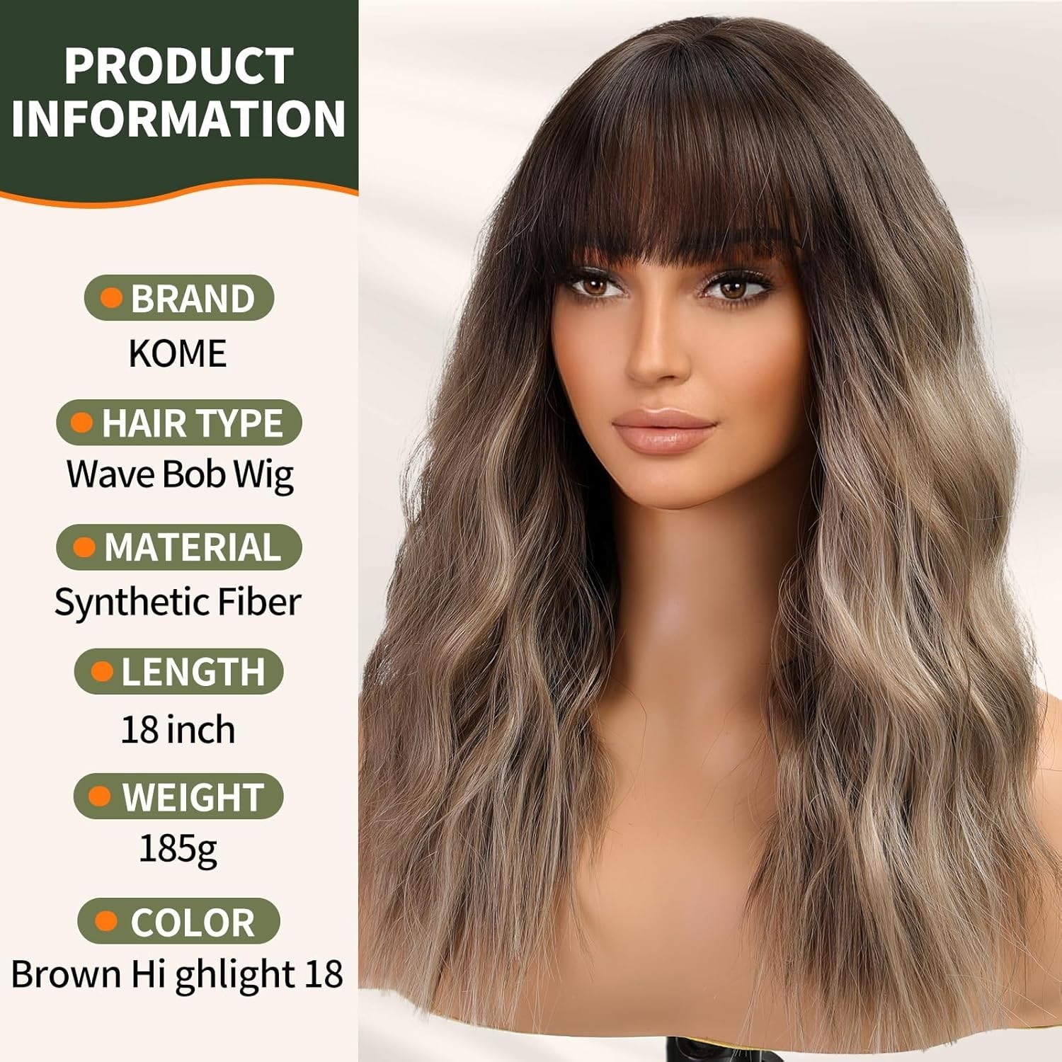 Modern Brown Shoulder-Length Curly Wig with Bangs – Versatile & All-Day Comfort