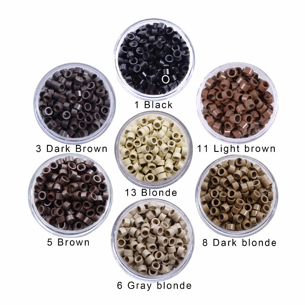 Fusion Screw Threaded Micro Ring Beads 4mm For Stick I-Tip Hair Extensions