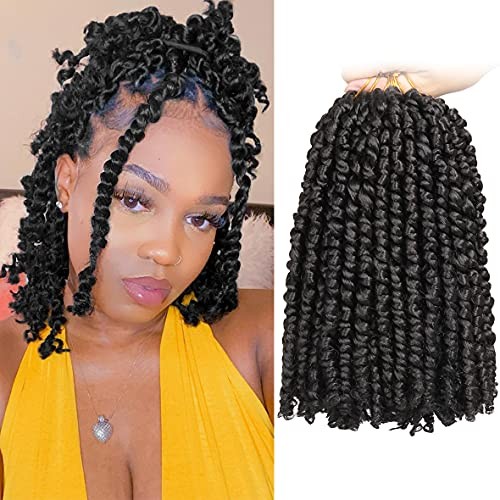 8 Packs 10 Inch Passion Twist Hair for Women Natural 10 Inch (Pack of 8) #1B