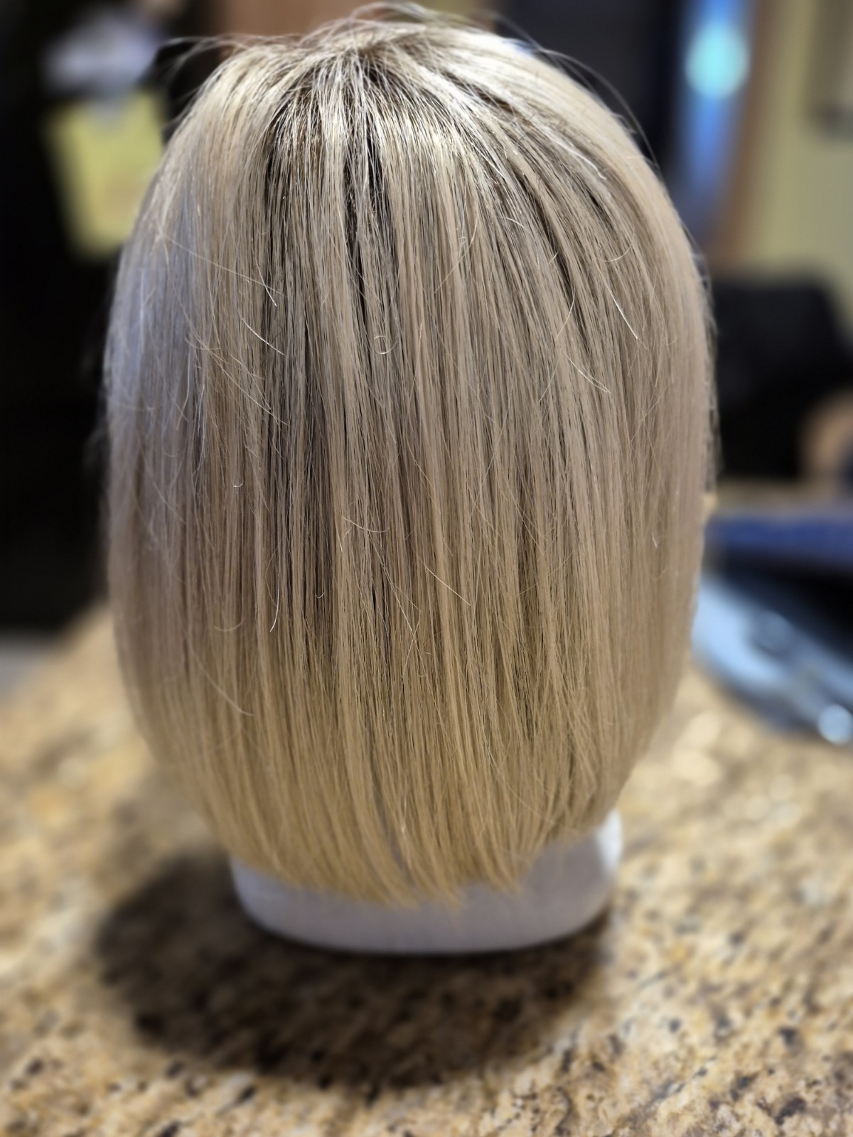 NORIKO Synthetic Short Bob Wig – Open Weft w/Lace Top, Adj. Nape Tabs