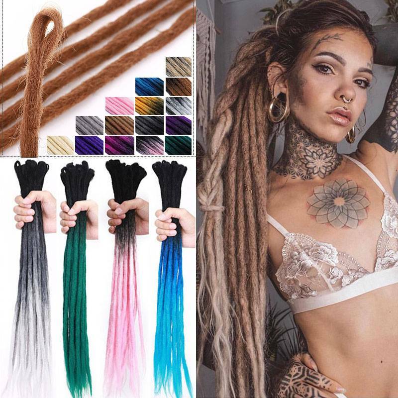 Hip-pop Wool Dreadlocks Crochet Single Ended Braided Hair Extensions Dreads Locs