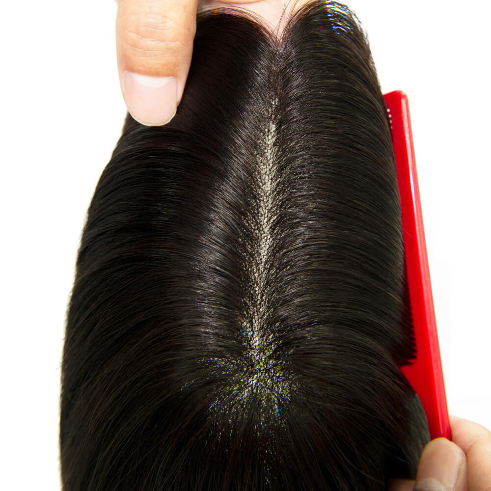 Women Human Hair Topper Top Pieces European Cuticle Remy Straight Hair TP04 16”