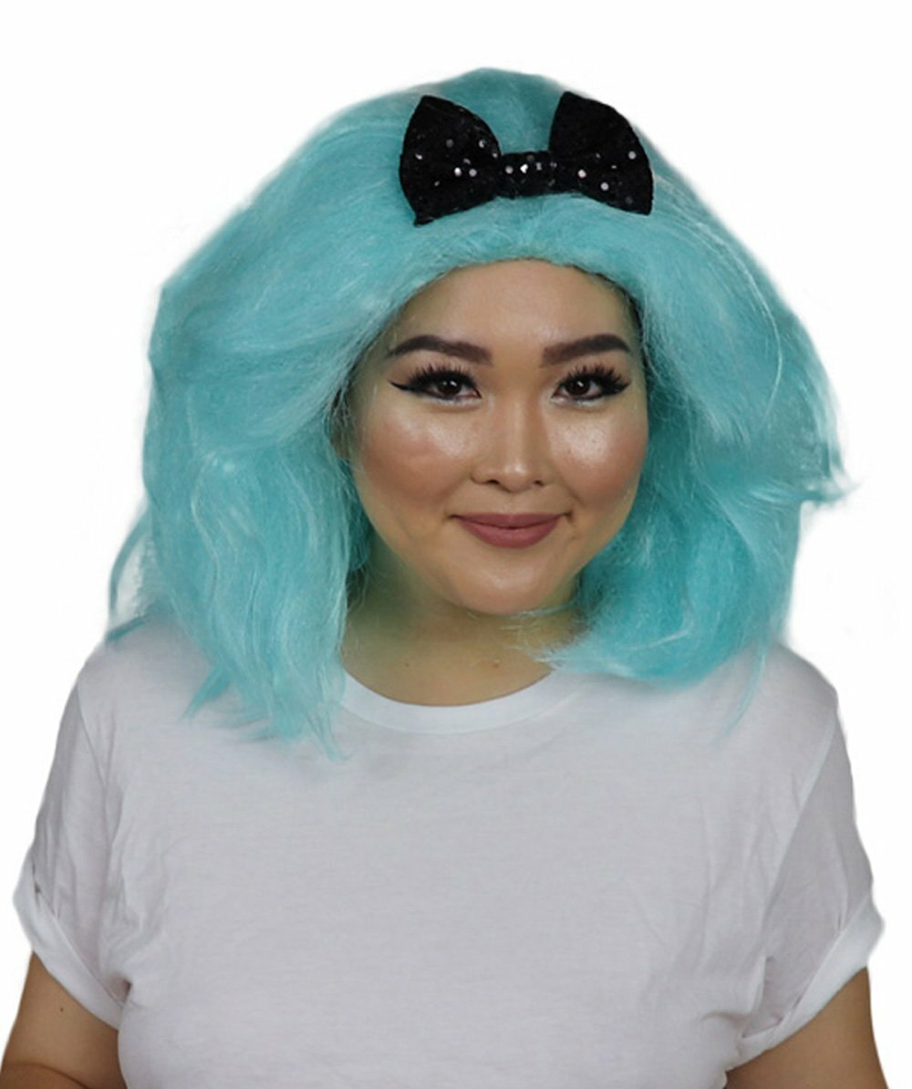Womens Clown Wig with Bow, Jumbo Super Size Wig, Premium Breathable Capless Cap