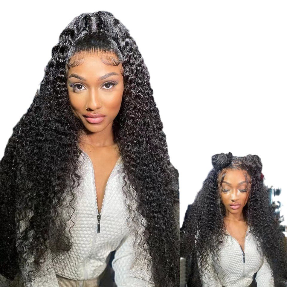 Front Lace Box Braids Wig Small Curly Full Head Wig For African Women Heat