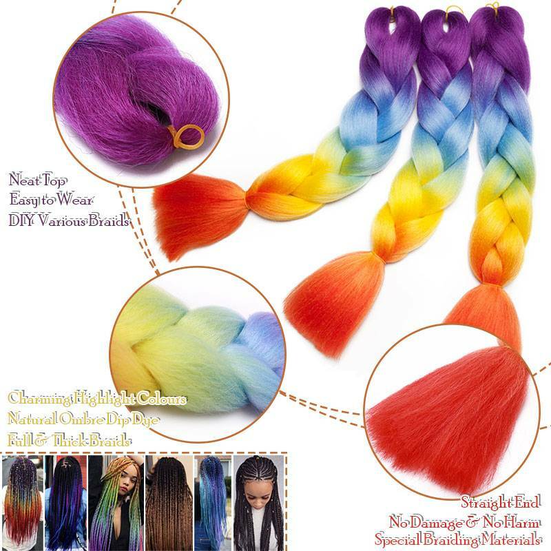 24″Jumbo Afo Crochet Braiding Hair Box Twist Braided Hair Extensions For Woman
