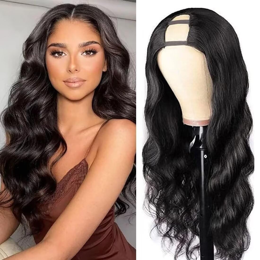 Body Wave U Part Human Hair Wig Upgrade U Part WigHuman Hair Wig Glueless